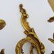 Antique double-light bronze wall light with acanthus leaves. 1950s