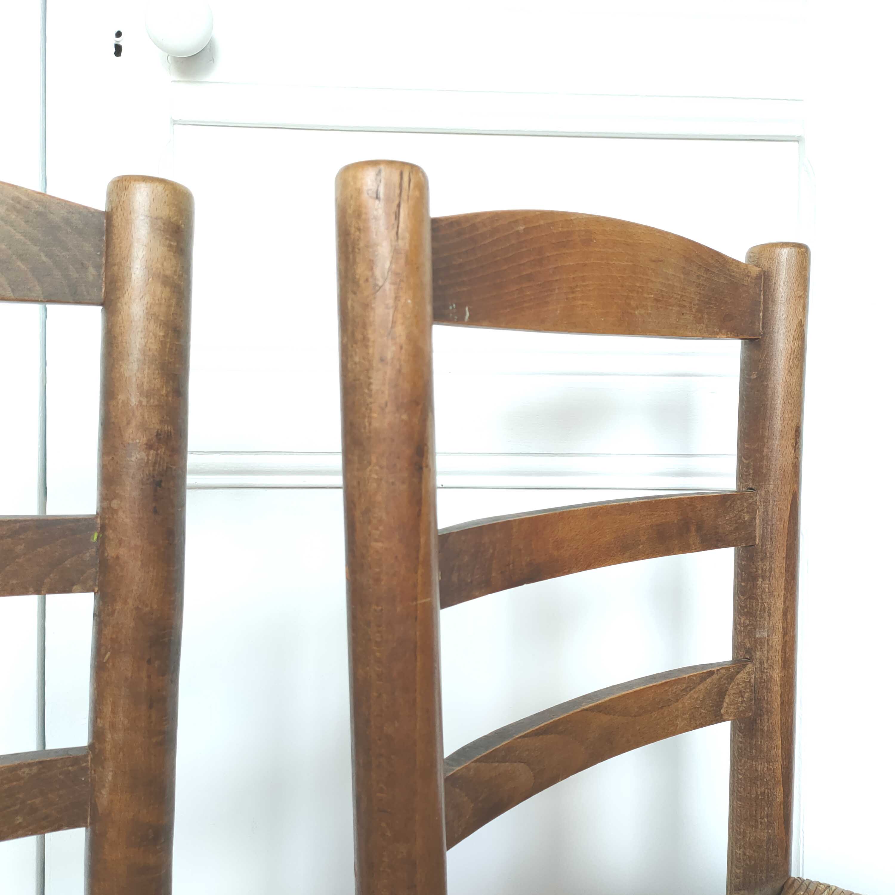 Set of four mulched vintage chairs