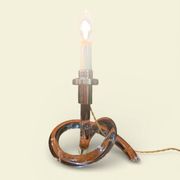 Pair of "Bretzel" lamps in lucite and brass, by Dorothy Thorpe (1901)