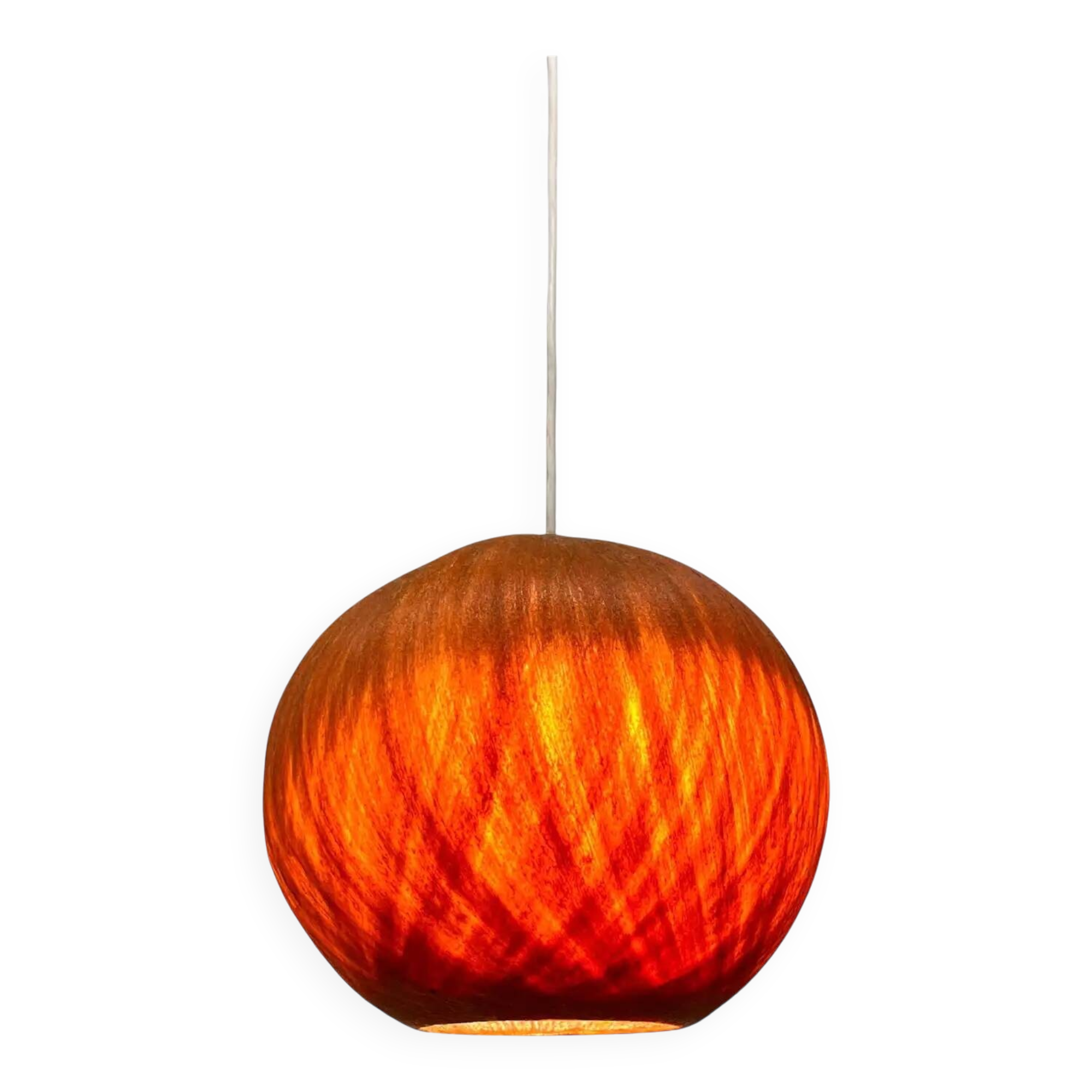 Beautiful design midcentury cocoon resin pendant, 1950s