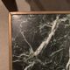 3 nesting tables in green marble and mahogany