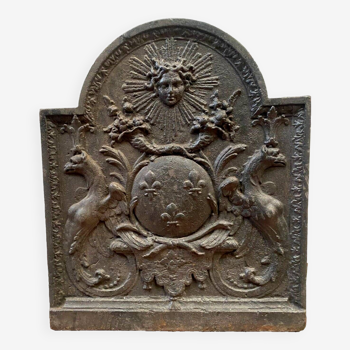 19th century cast iron fireplace base plate