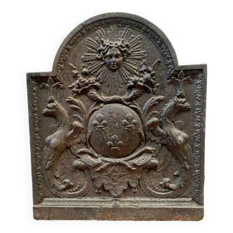 19th century cast iron fireplace base plate