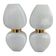 Pair of vintage wall lights from the 60s-70s in striped opaline glass and gilded brass.