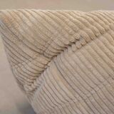 Togo chaise lounge in white corduroy fabric attributed to Michel Ducaroy for Ligne Roset, 1974