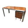 Bureau vintage en acier chromé et frêne par Bernard Marange pour tfm 1970