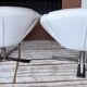 Vintage Signet swivel armchair White Leather