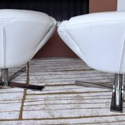 Fauteuil Vintage Signet pivotant Cuir Blanc