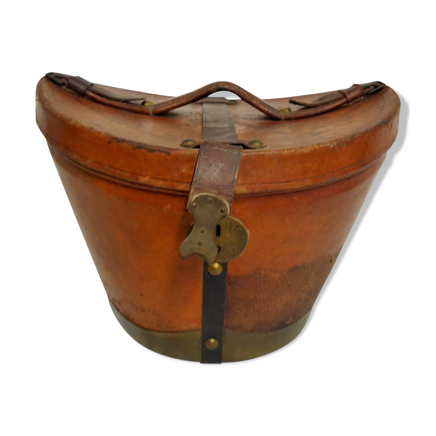 Leather hat box