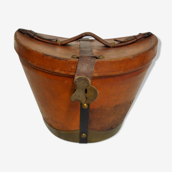 Leather hat box