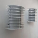 Pair of vintage wall lights, white lacquered metal, Borens, Sweden 1980