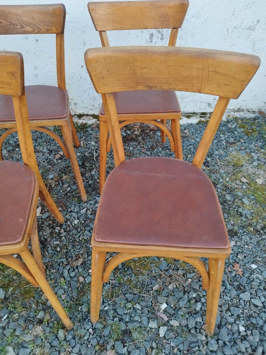 Set of  8 chairs bistro bar kitchen wood