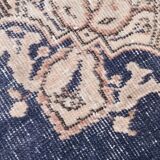 4x7 Beige & Blue Wool Vintage Rug, Handwoven Persian Rug, 116x198Cm