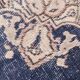 Tapis persan vintage en laine beige et bleu 4x7, tissé à la main, 116x198 cm