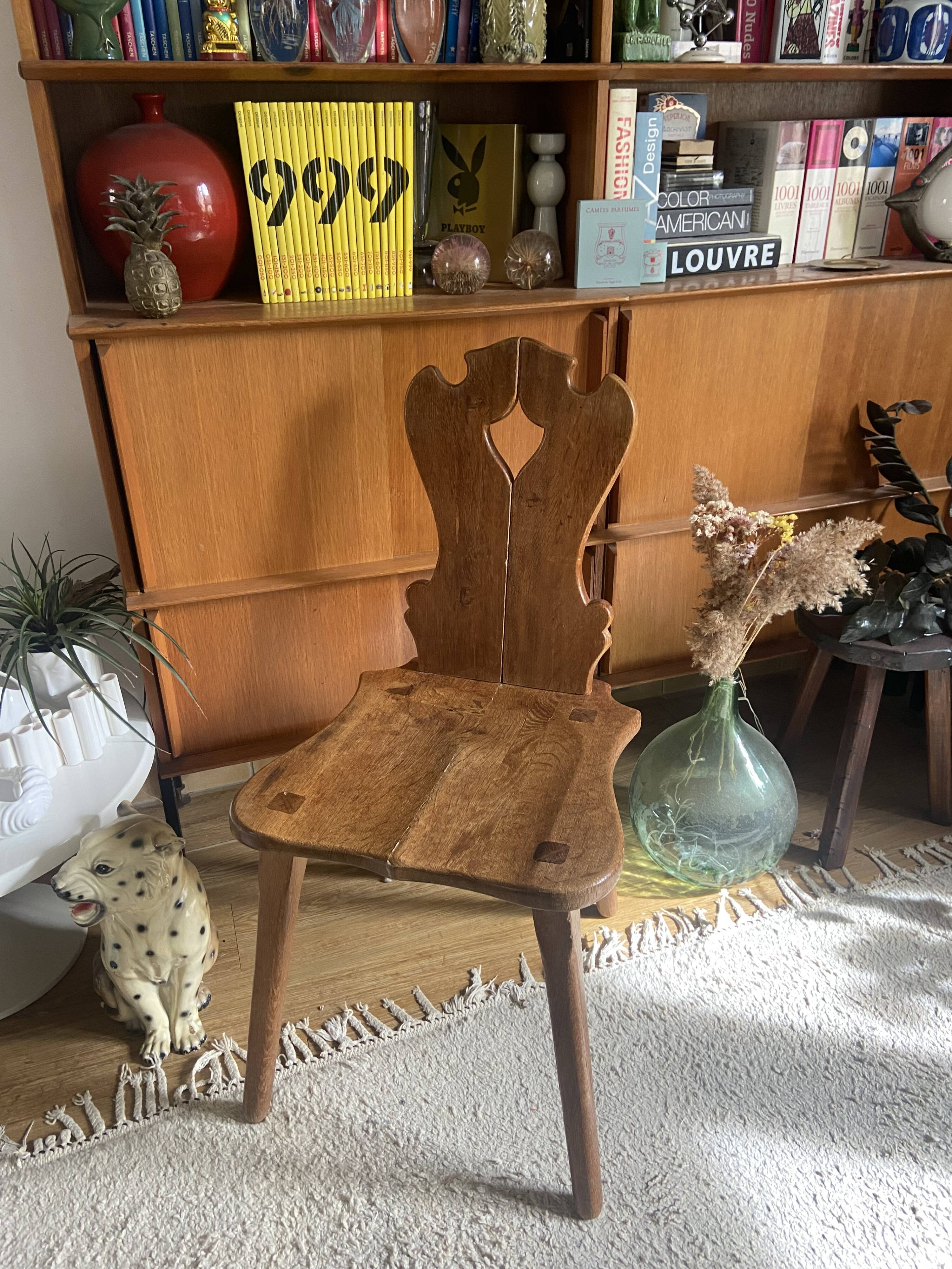 Alpine chair in vintage solid oak