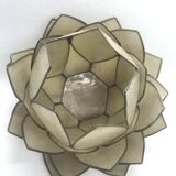 Mother-of-pearl flower and brass