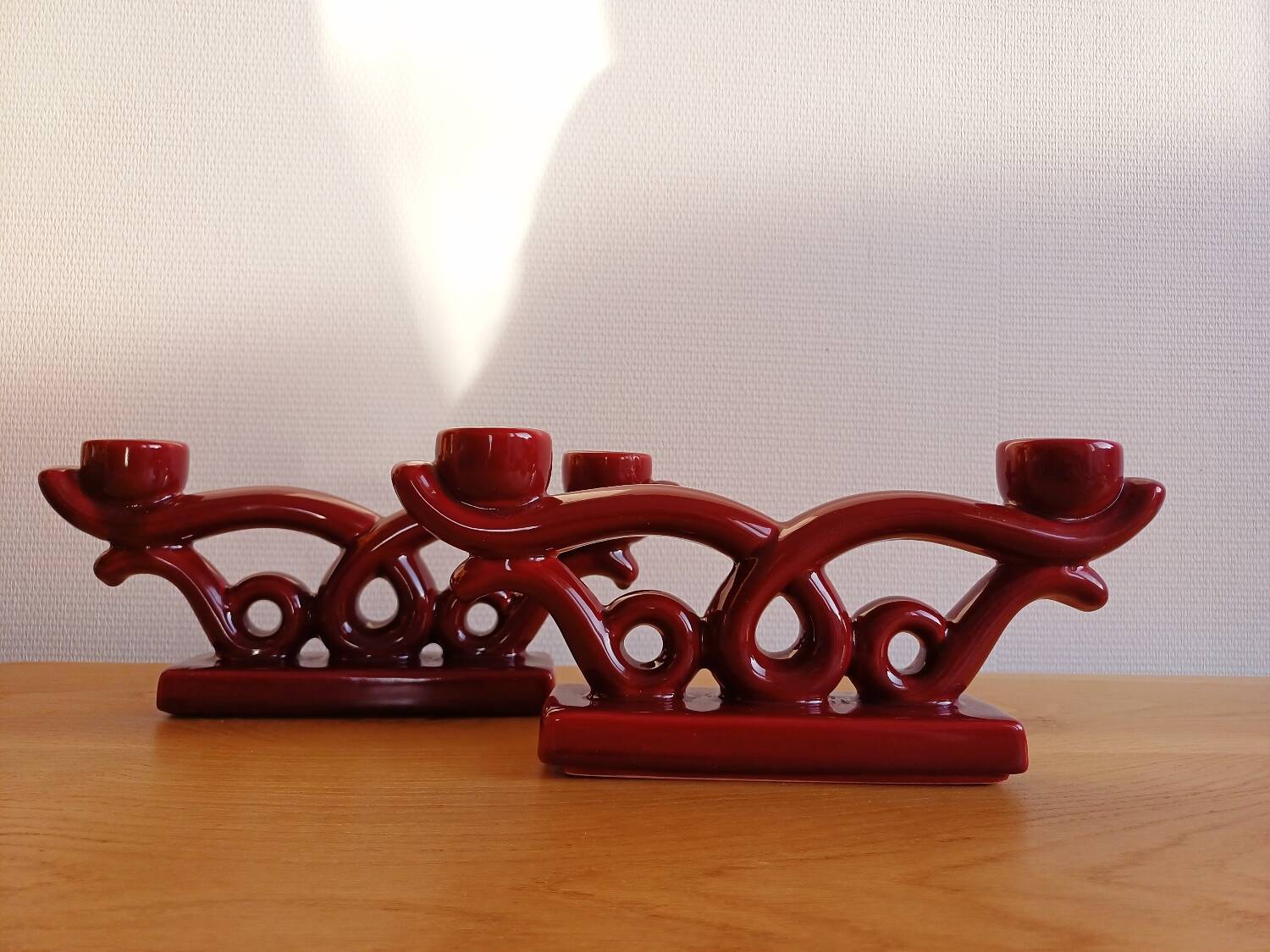 Pair of art deco ceramic candlesticks/candlesticks