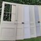 Glass communication door h221.5x90cm old 4 panes without interior glazing