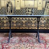 Marble and cast iron bistro table