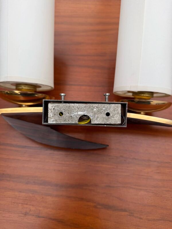 Paire d'appliques scandinaves en teck, 1970