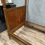 Parisian Louis XVI style four-poster bed in mahogany and gilded bronze circa 1850