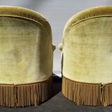 Pair of green toad armchairs