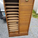 50s double curtain filing cabinet