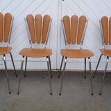 Set of 4 vintage petal chairs