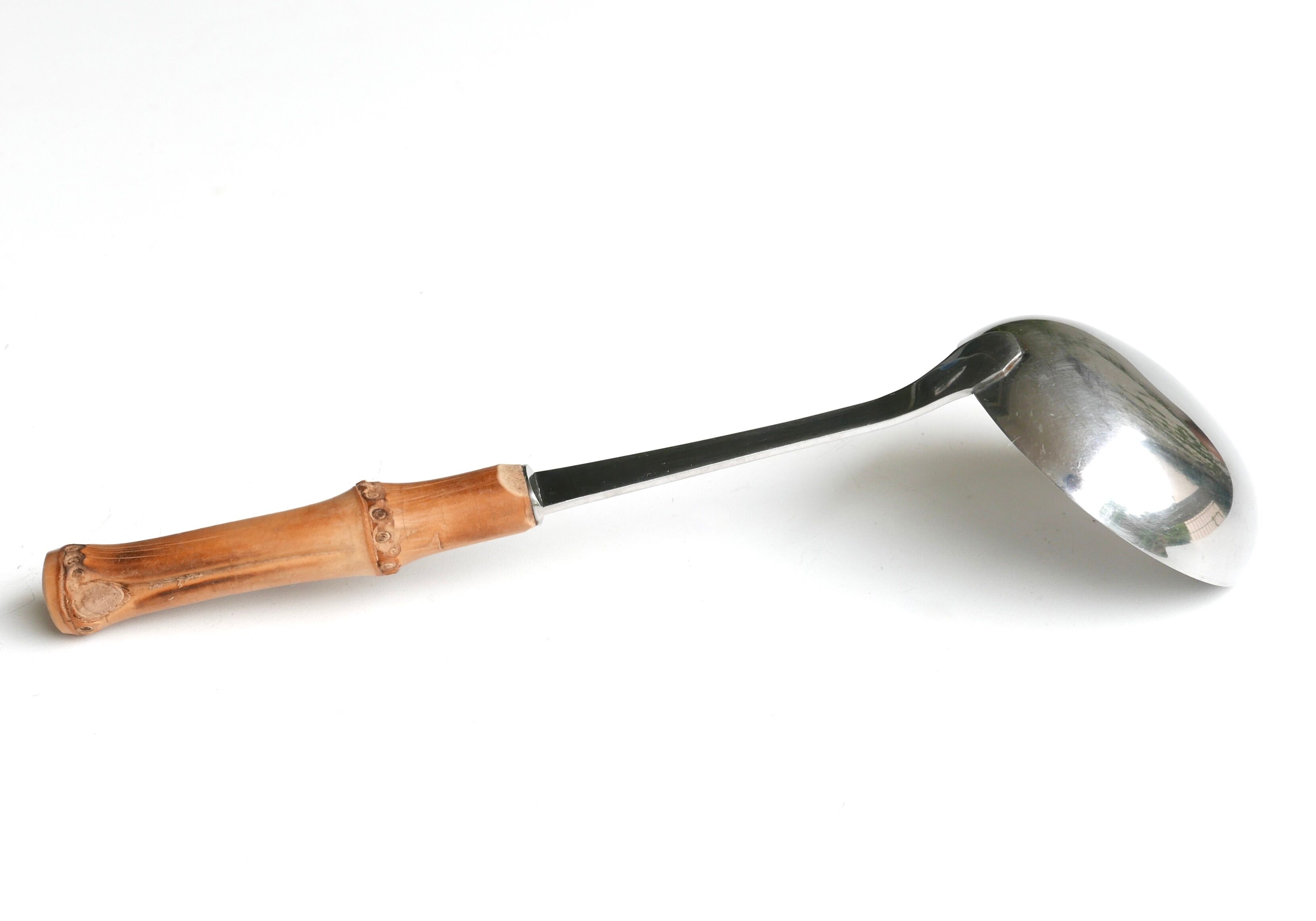Stainless steel ladle with bamboo handle, 60s