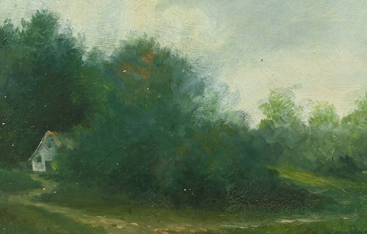 Oil on Canvas “Pastures” by N. Okolowicz – Early 20th Century