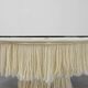 Monumental dining table with glass top and macramé, Italy