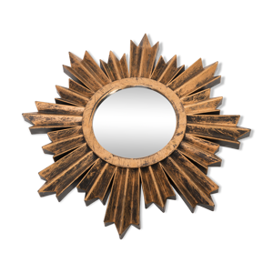 Miroir soleil doré moderne