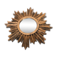Modern golden sun mirror from the 20th century, plastic, 1980s