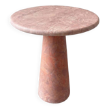 Round Red Angelo Travertine Side Table, by My Habitat Design