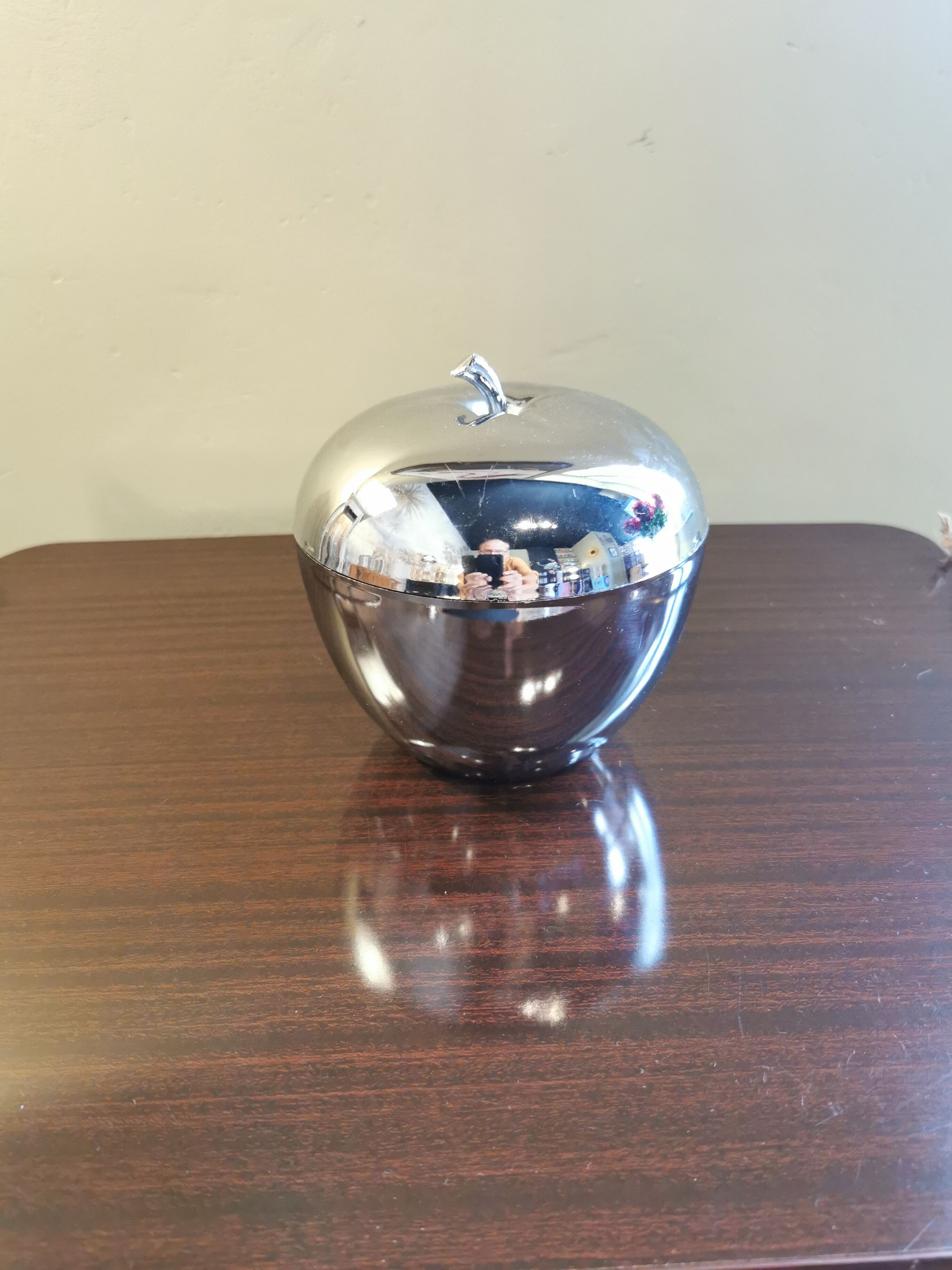 Vintage chrome apple ice bucket