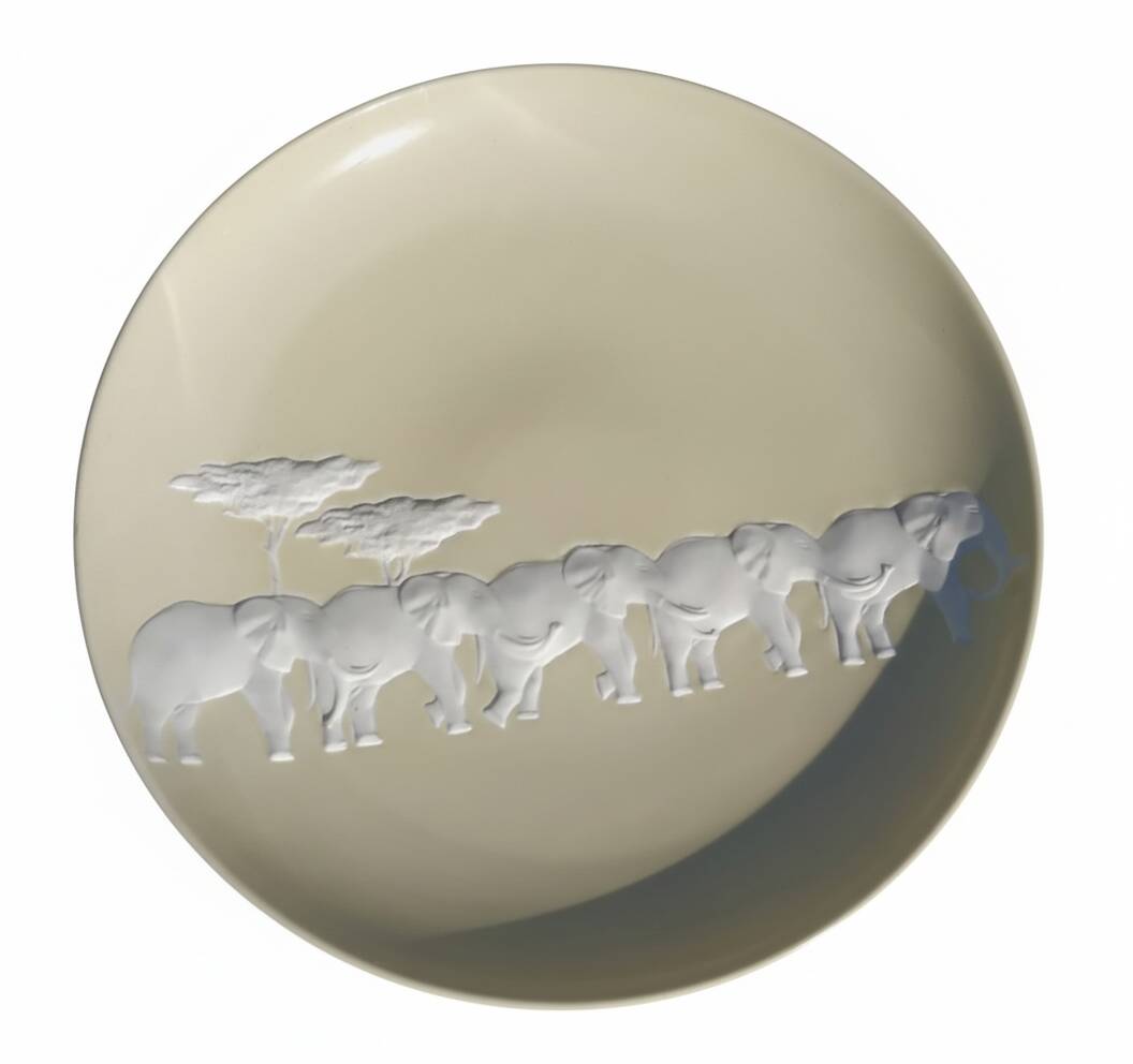 Large dish Kenya Raynaud Limoges porcelain