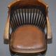 English captain's armchair Ralph Johnson in oak and leather.