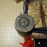 Charles Dudouyt (1885-1946) - Low chair in turned wood and straw - 1940