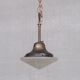 Small Antique Brass and Glass Pendant Light