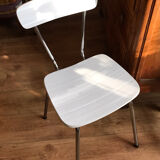 60s Formica chair, white with beige stripes