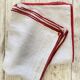 Square Basque tablecloth with hand-trimmed center - 140x130 - Hemp