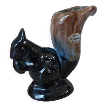 Vintage squirrel vase in flamed stoneware – 1960 - 1970