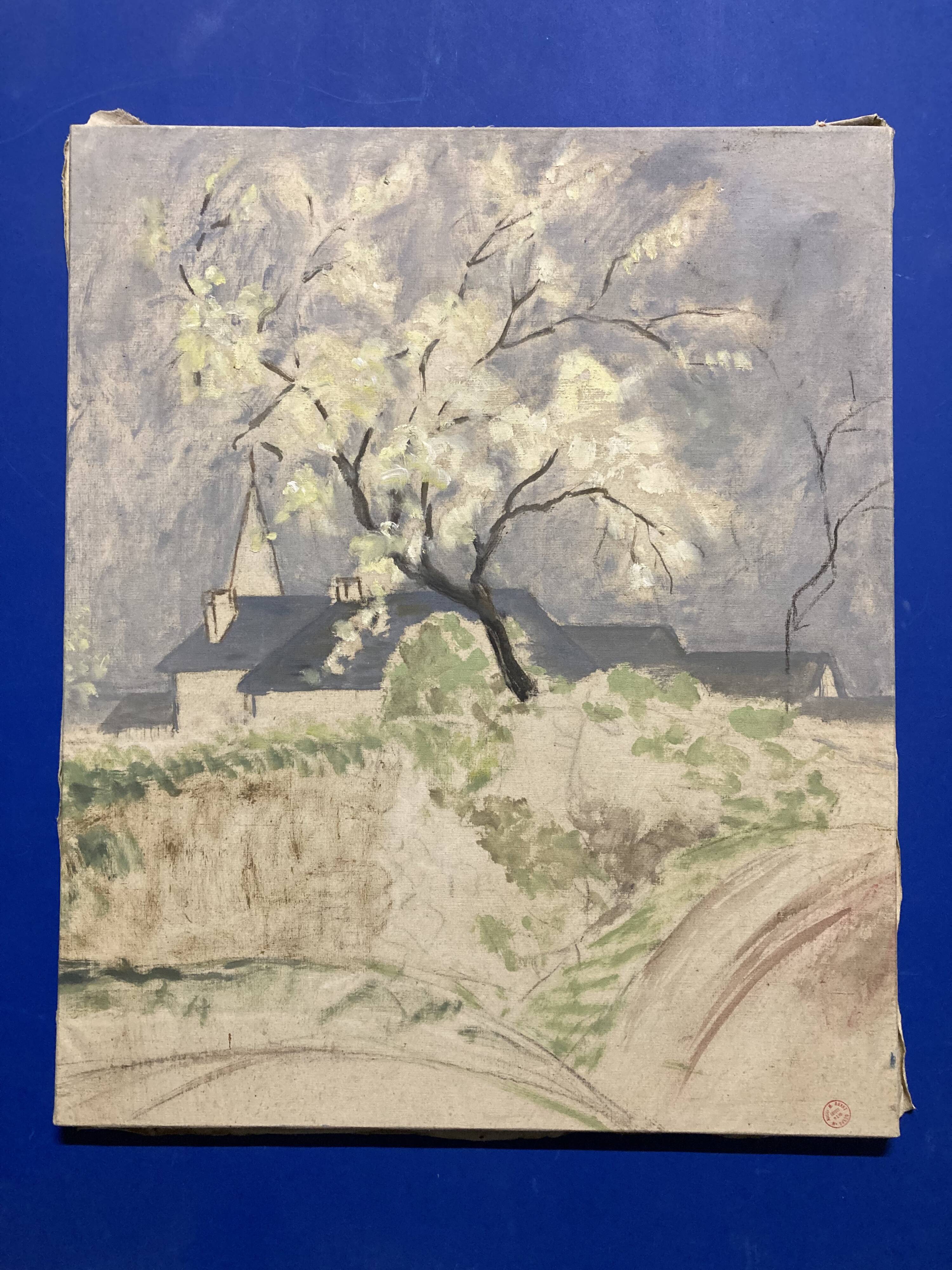 Marthe orant (1874-1957), spring, oil on canvas