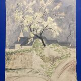 Marthe orant (1874-1957), spring, oil on canvas