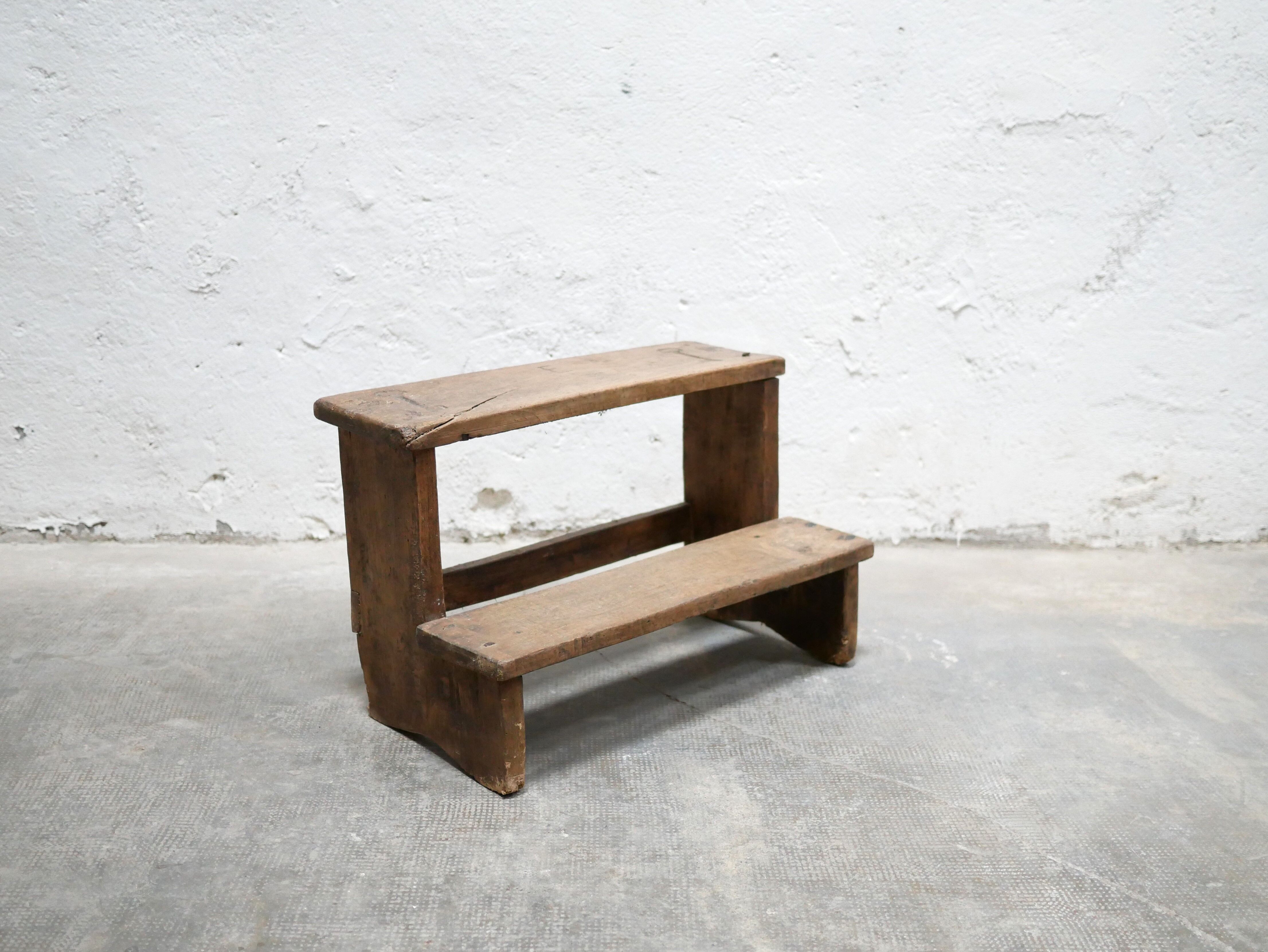 Workshop step, antique wooden stool