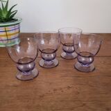Set of 4 small purple glasses