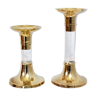 Candlestick duo in Lucite and brass
