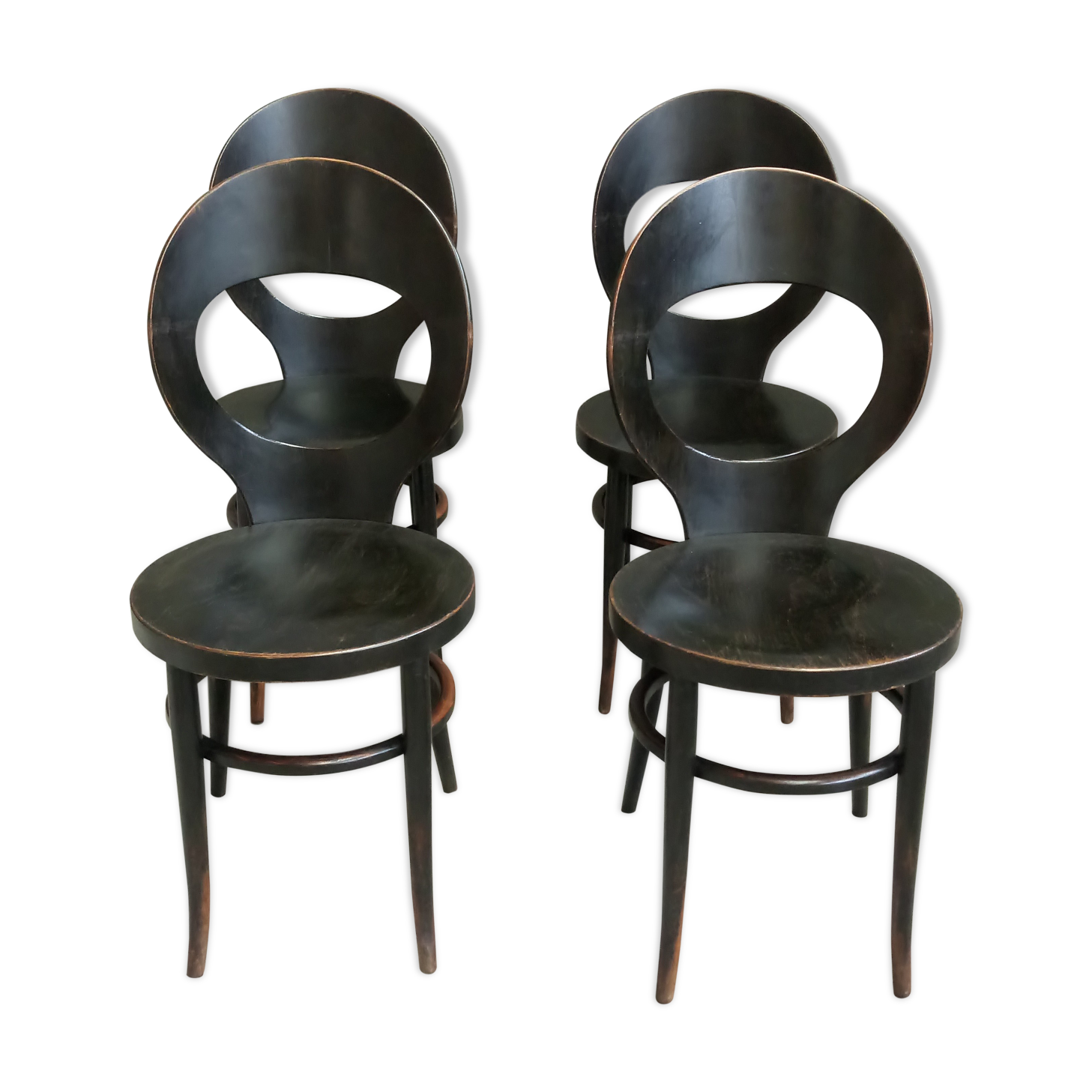 4 chairs model Seagull design black Baumann vintage