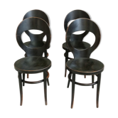 4 chaises modèle Mouette design Baumann noires vintage
