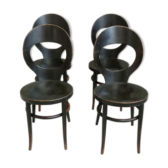 4 chairs model Seagull design black Baumann vintage